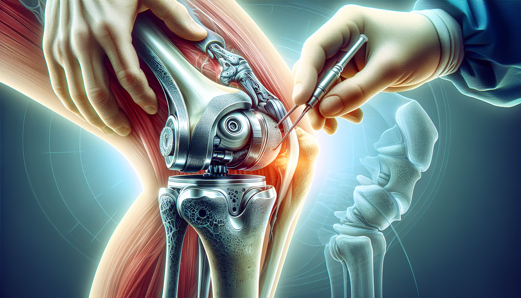 illustration of knee joint replacement